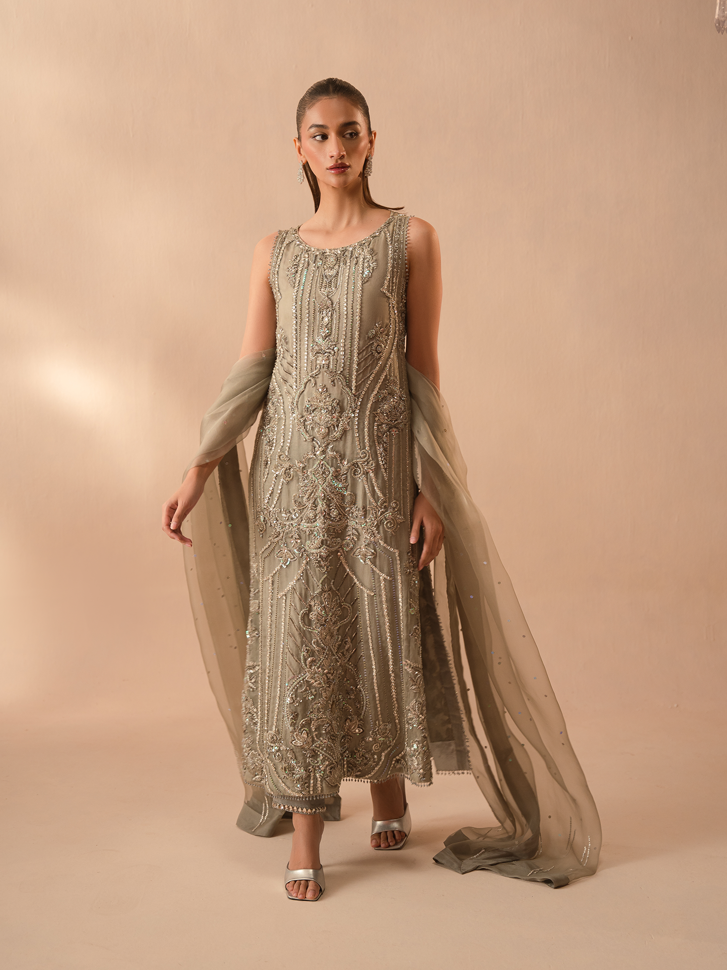 Abeera Usman-Silver Mint . Designerstudioofficial